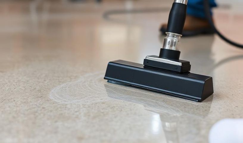 Clear sealer being applied to a concrete floor surface