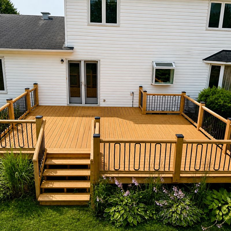 Ottawa backyard cedar deck before staining