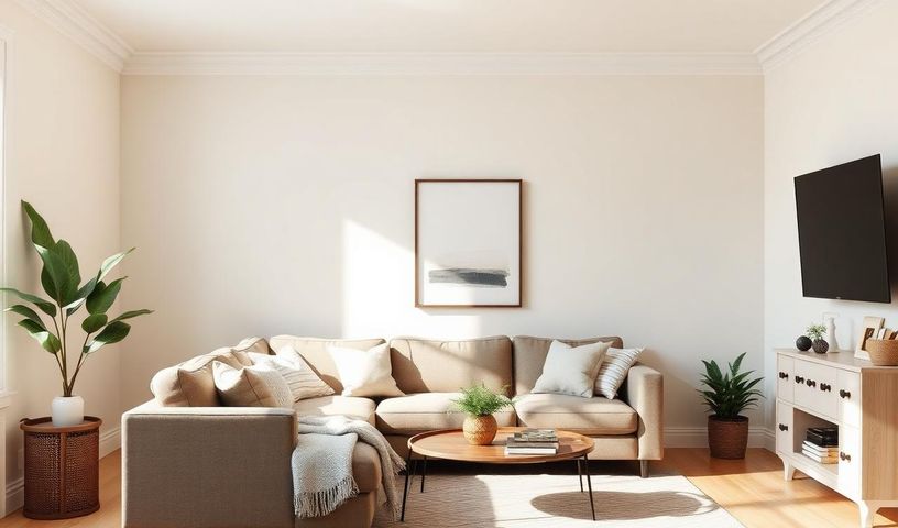 Freshly painted living room walls in an Ottawa home