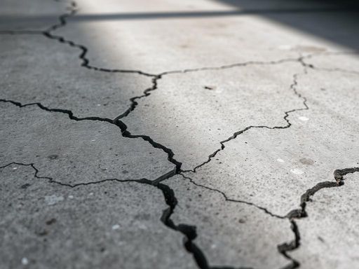 Cracked concrete surface