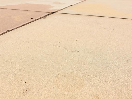 Faded exterior concrete surface