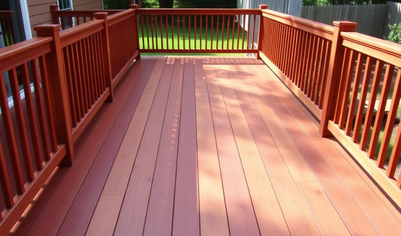 Deck staining and painting example