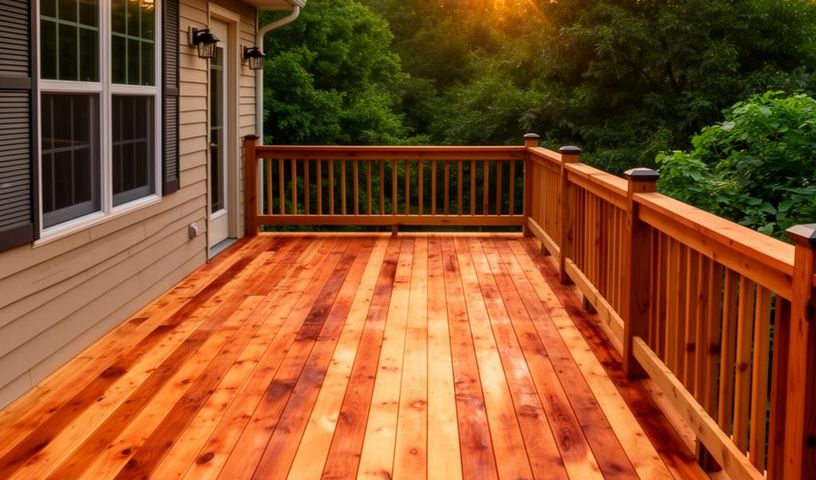 Cedar deck staining