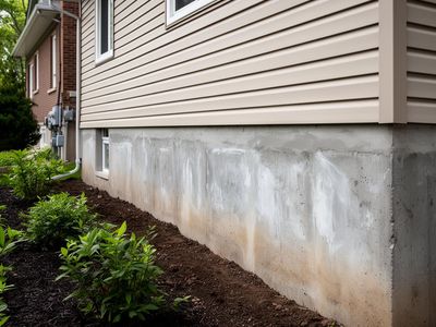 Smooth painted grey exterior concrete wall