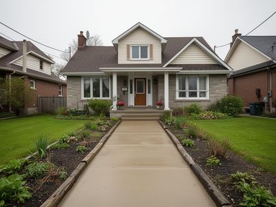 Painted concrete walkway